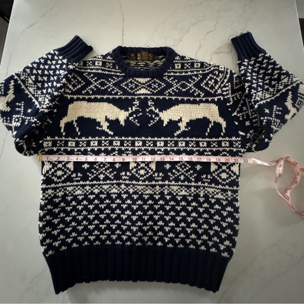 Vintage Eddie Bauer Navy and White Crewneck Sweater